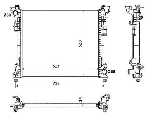 Kylare, motorkylning Nrf 53900 NRF