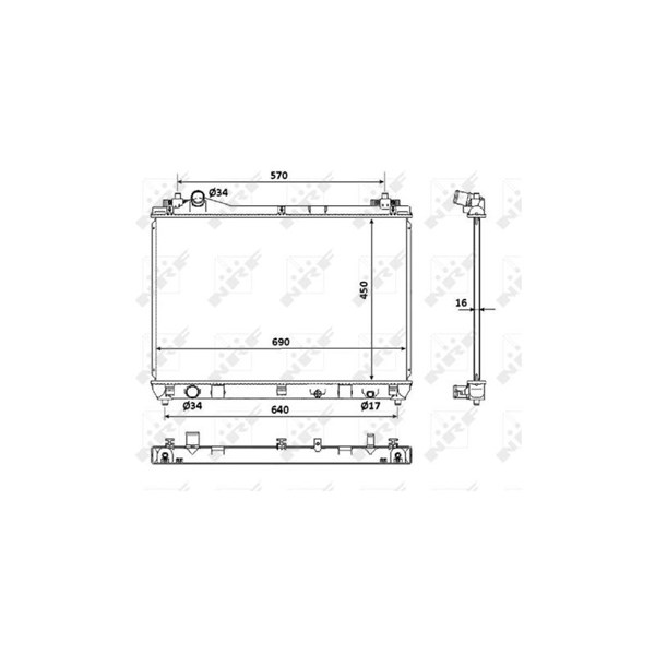 Kylare, motorkylning Nrf 53917 NRF