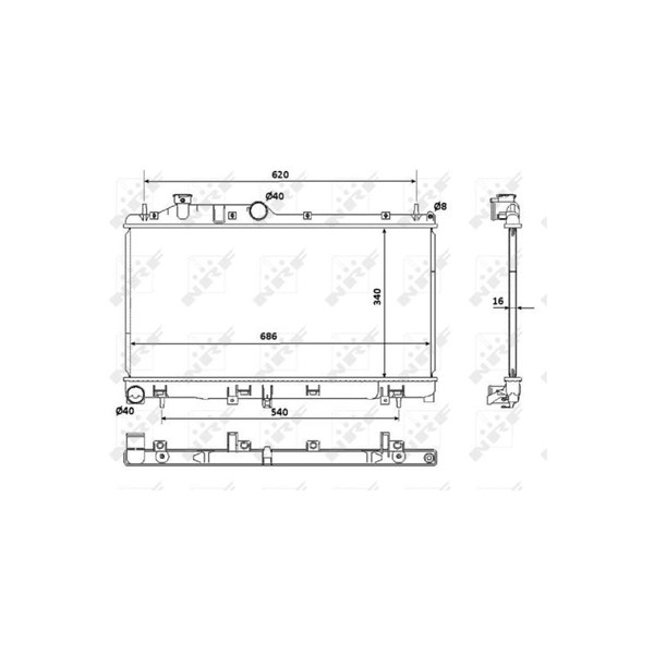 Kylare, motorkylning Nrf 53929 NRF Kylare, motorkylning Nrf 53929 NRF