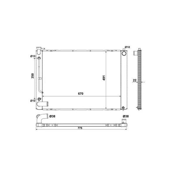 Kylare, motorkylning Nrf 53974 NRF