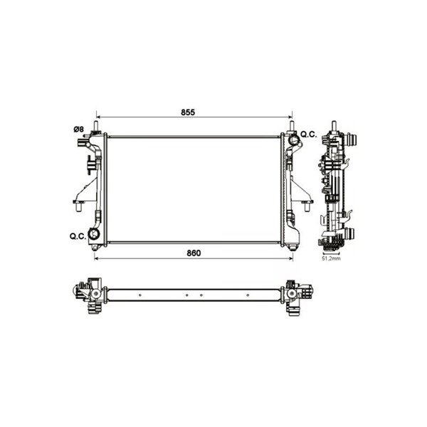 Kylare, motorkylning Nrf 54204 NRF