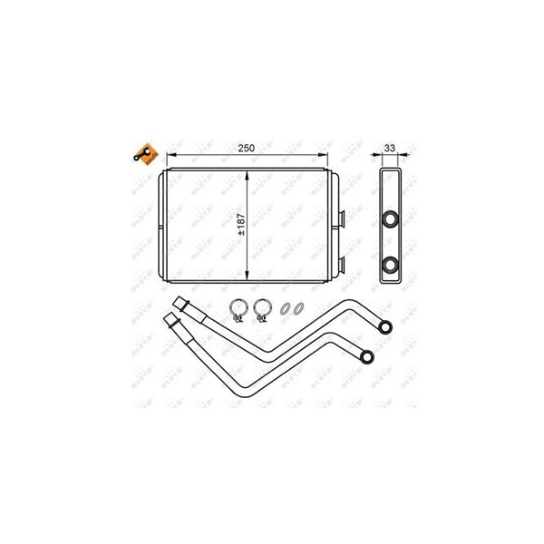 Värmeväxlare, kupévärme, Fram Nrf 54211 NRF Värmeväxlare, kupévärme, Fram Nrf 54211 NRF
