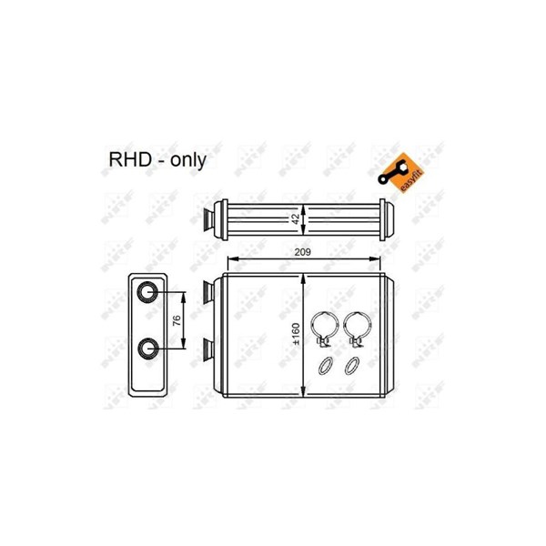 Värmeväxlare, kupévärme Nrf 54224 NRF
