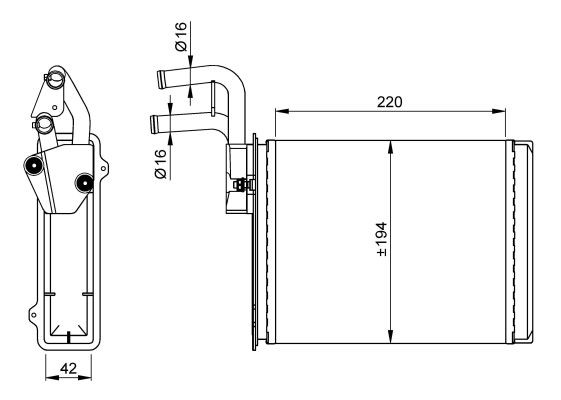 Värmeväxlare, kupévärme Nrf 54225 NRF