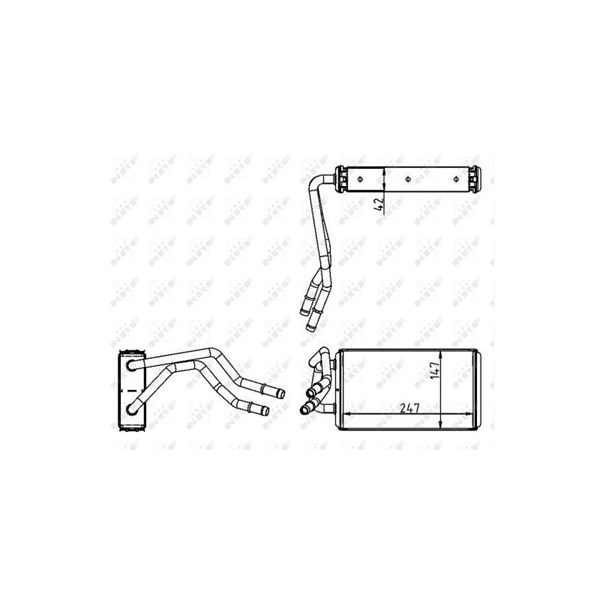 Värmeväxlare, kupévärme, Fram Nrf 54227 NRF Värmeväxlare, kupévärme, Fram Nrf 54227 NRF