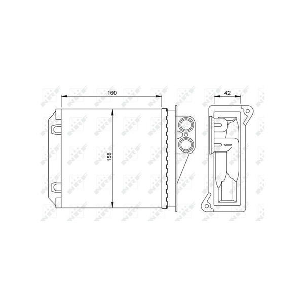Värmeväxlare, kupévärme, Bak Nrf 54236 NRF Värmeväxlare, kupévärme, Bak Nrf 54236 NRF