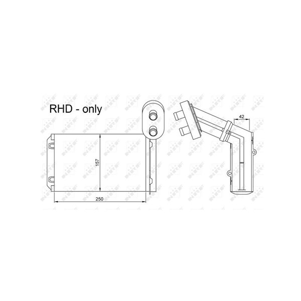 Värmeväxlare, kupévärme, Fram Nrf 54253 NRF Värmeväxlare, kupévärme, Fram Nrf 54253 NRF