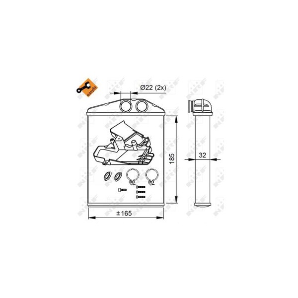 Värmeväxlare, kupévärme Nrf 54275 NRF Värmeväxlare, kupévärme Nrf 54275 NRF