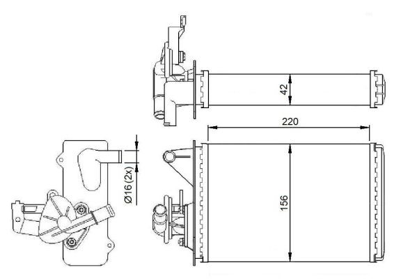Värmeväxlare, kupévärme Nrf 54281 NRF