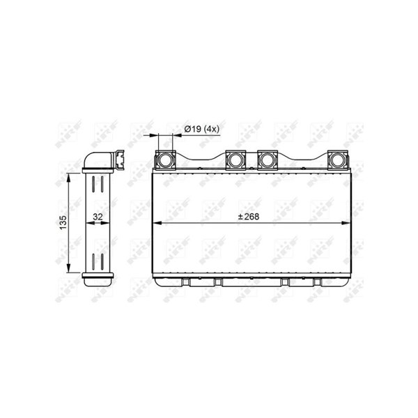 Värmeväxlare, kupévärme Nrf 54283 NRF