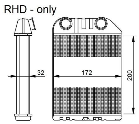 Värmeväxlare, kupévärme Nrf 54286 NRF