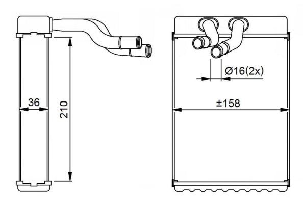 Värmeväxlare, kupévärme, Fram Nrf 54289 NRF