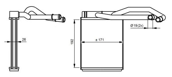 Värmeväxlare, kupévärme Nrf 54290 NRF