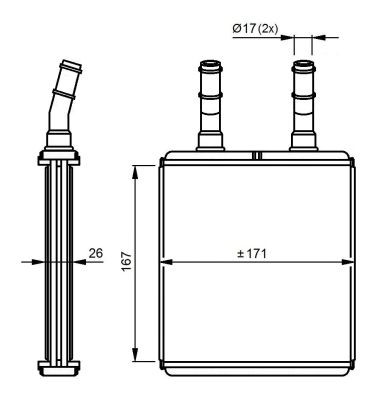 Värmeväxlare, kupévärme Nrf 54291 NRF
