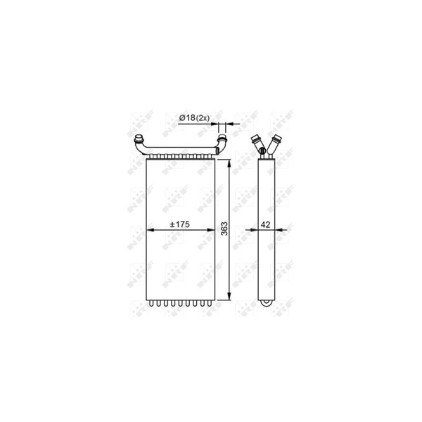 Värmeväxlare, kupévärme, Fram Nrf 54293 NRF Värmeväxlare, kupévärme, Fram Nrf 54293 NRF