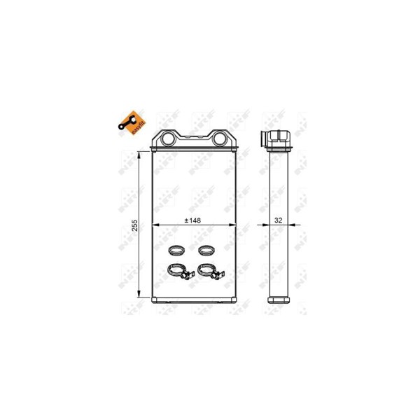 Värmeväxlare, kupévärme, Fram Nrf 54300 NRF