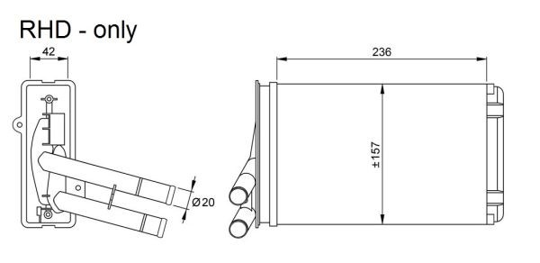 Värmeväxlare, kupévärme Nrf 54302 NRF
