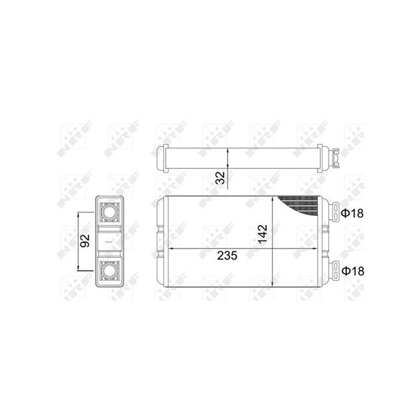 Värmeväxlare, kupévärme Nrf 54312 NRF Värmeväxlare, kupévärme Nrf 54312 NRF