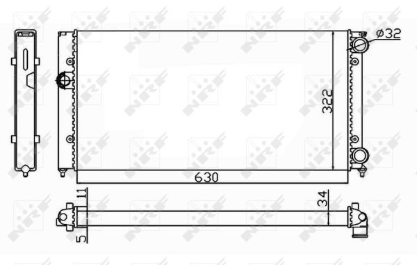 Kylare, motorkylning Nrf 54664 NRF