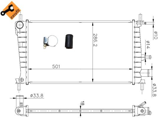 Kylare, motorkylning Nrf 54666 NRF