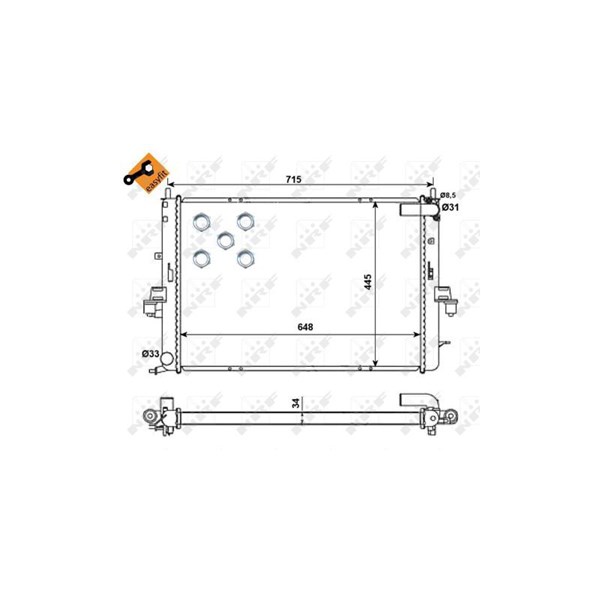 Kylare, motorkylning Nrf 55319 NRF Kylare, motorkylning Nrf 55319 NRF