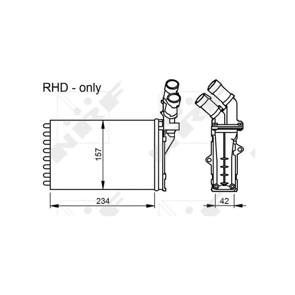 Värmeväxlare, kupévärme Nrf 58034 NRF