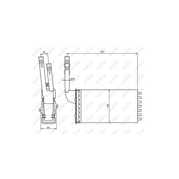 Värmeväxlare, kupévärme Nrf 58064 NRF Värmeväxlare, kupévärme Nrf 58064 NRF