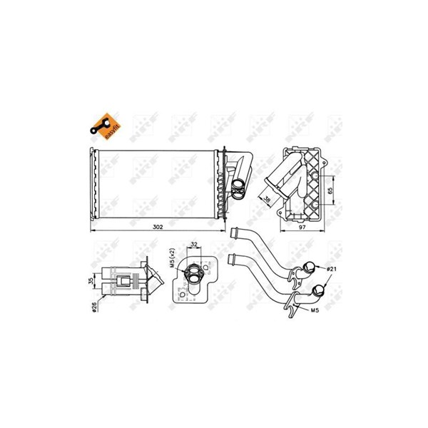 Värmeväxlare, kupévärme Nrf 58081 NRF
