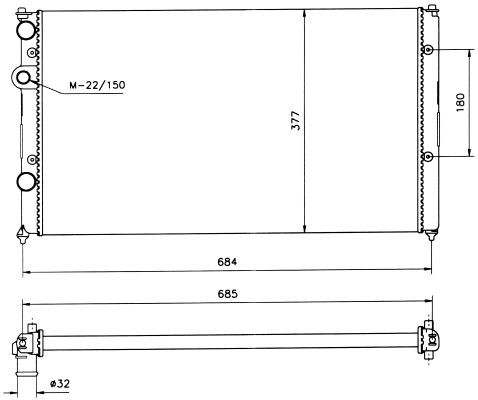 Kylare, motorkylning Nrf 58093 NRF