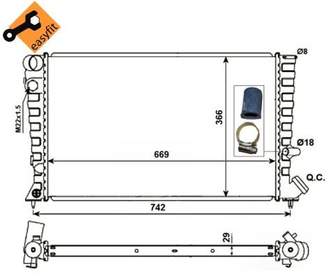 Kylare, motorkylning Nrf 58101 NRF