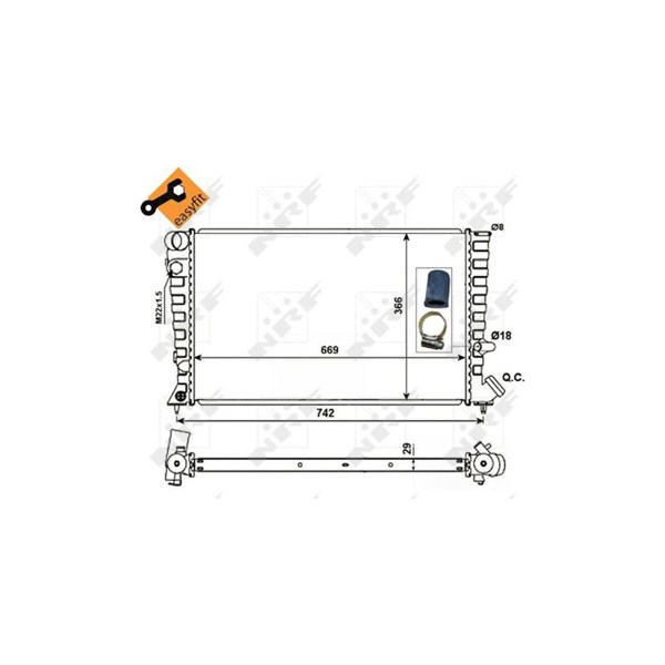 Kylare, motorkylning Nrf 58101 NRF