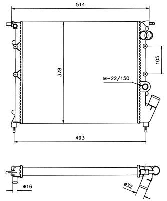 Kylare, motorkylning Nrf 58105 NRF
