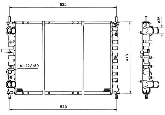 Kylare, motorkylning Nrf 58122 NRF