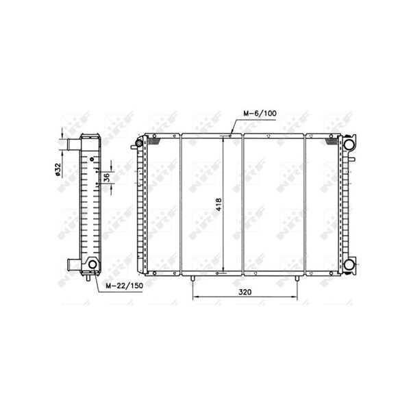 Kylare, motorkylning Nrf 58153 NRF