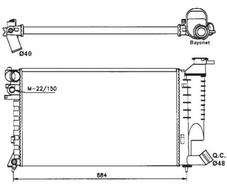Kylare, motorkylning Nrf 58183 NRF