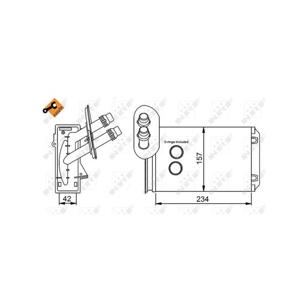 Värmeväxlare, kupévärme Nrf 58223 NRF Värmeväxlare, kupévärme Nrf 58223 NRF