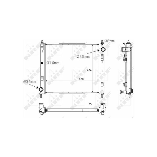 Kylare, motorkylning Nrf 58231 NRF