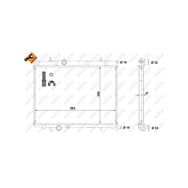 Kylare, motorkylning Nrf 58312 NRF
