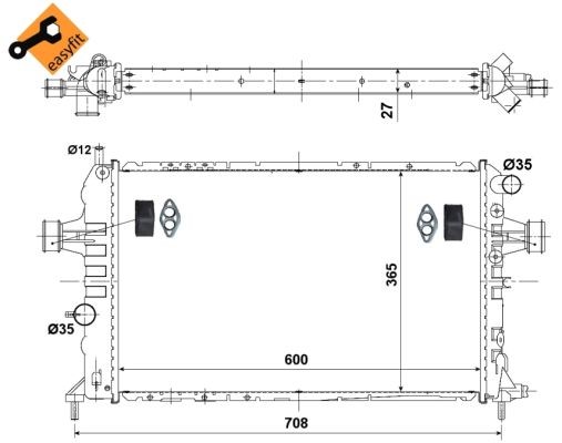 Kylare, motorkylning Nrf 58344 NRF