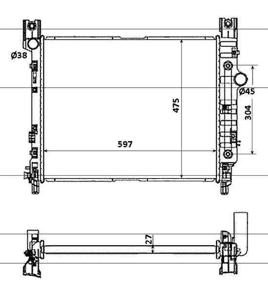 Kylare, motorkylning Nrf 58367 NRF
