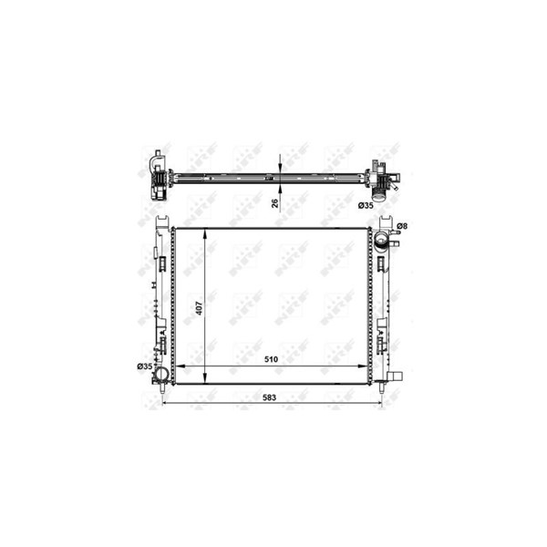 Kylare, motorkylning Nrf 58443 NRF Kylare, motorkylning Nrf 58443 NRF