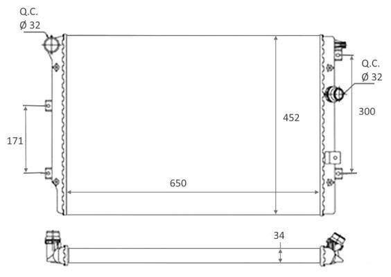 Kylare, motorkylning Nrf 58464 NRF