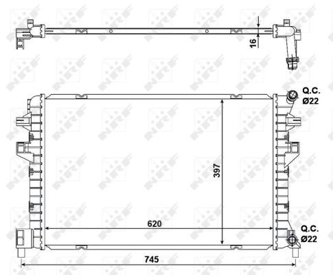 Kylare, motorkylning Nrf 58471 NRF