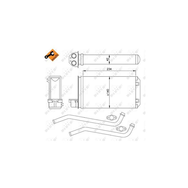 Värmeväxlare, kupévärme Nrf 58617 NRF Värmeväxlare, kupévärme Nrf 58617 NRF