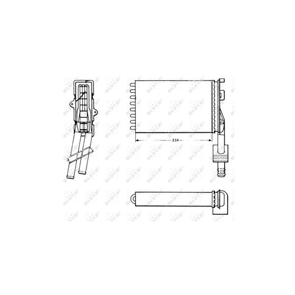 Värmeväxlare, kupévärme Nrf 58620 NRF Värmeväxlare, kupévärme Nrf 58620 NRF