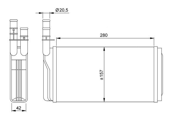 Värmeväxlare, kupévärme Nrf 58931 NRF