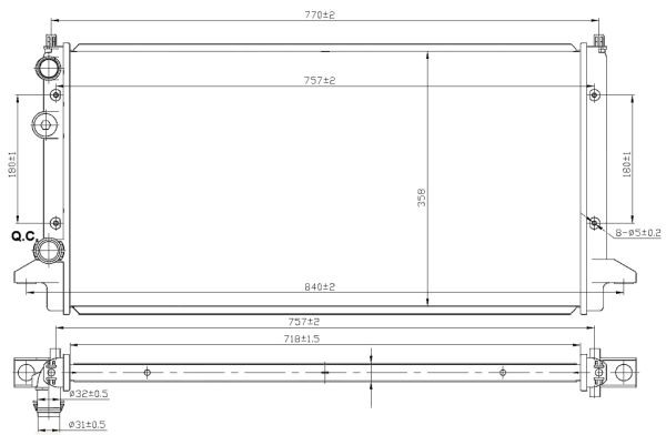 Kylare, motorkylning Nrf 58950 NRF