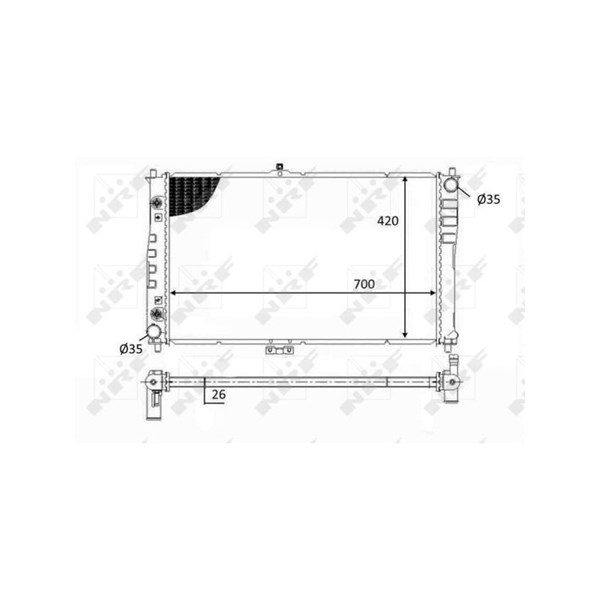 Kylare, motorkylning Nrf 59019 NRF