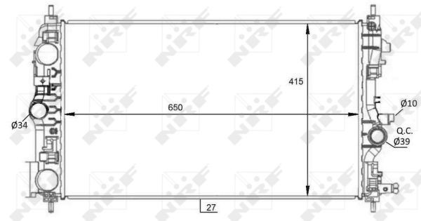 Kylare, motorkylning Nrf 59076 NRF