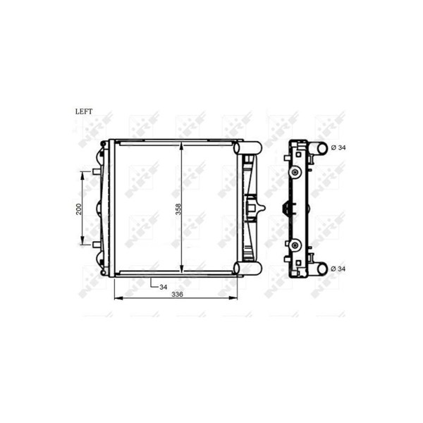 Kylare, motorkylning, Vänster Nrf 59130 NRF